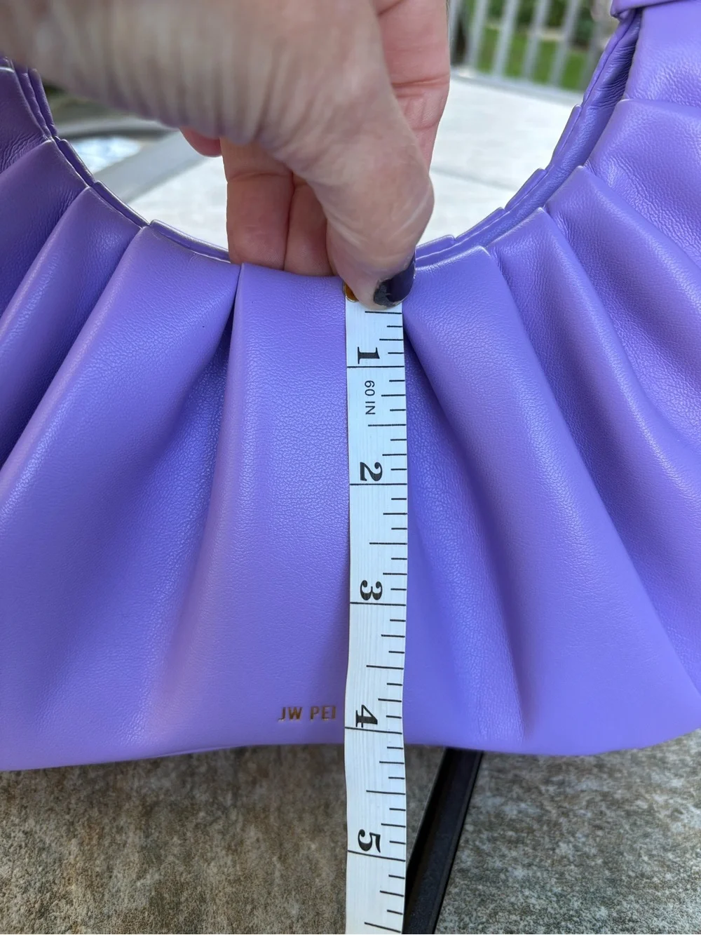 JW PEI Lilac Ruched-Handle Hobo Bag